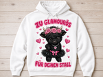Zu glamourös für deinen Stall Highland Cow Hoodie Mockup (weiß)