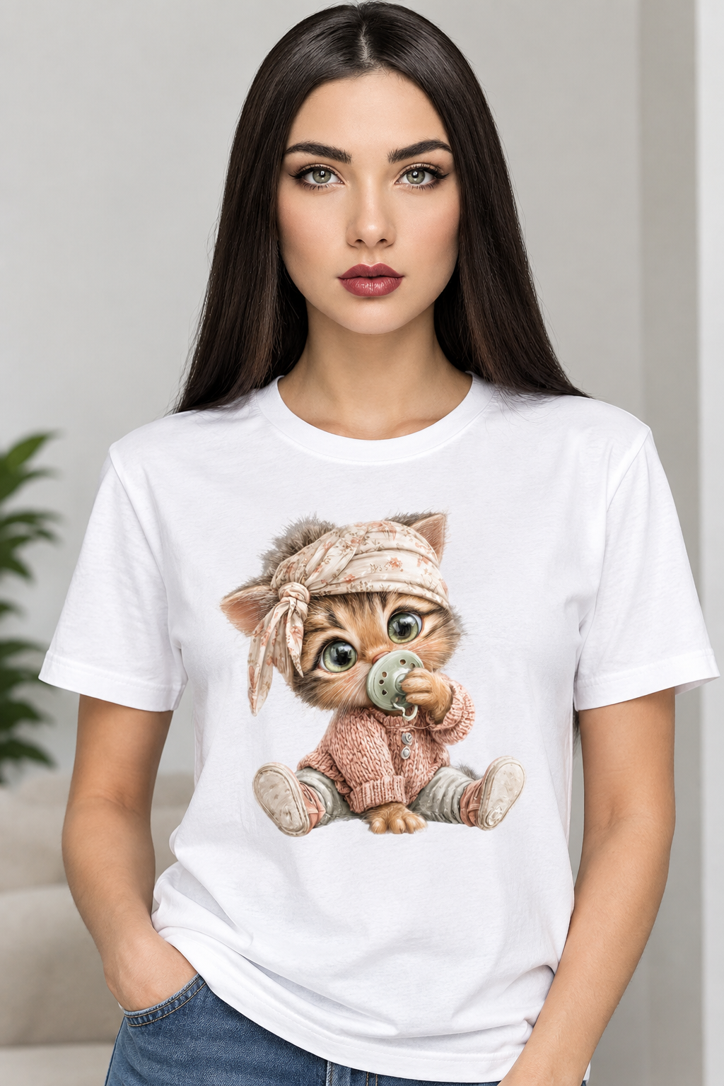 Grafik-Katzen-T-Shirt