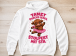 Tanzt durchs Leben stolpert mit Stil Highland Cow Hoodie Mockup