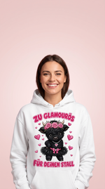 Highland Cow Hoodie Werbemotiv hochkant